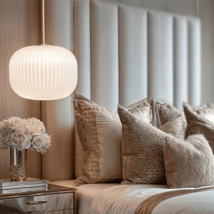 In Stock - Bellamy White Glass & Gold Ribbed Glass Circular Pendant Ceiling Light
