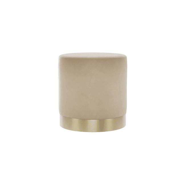 In Stock - Jaycee Beige & Gold Medium Round Stool