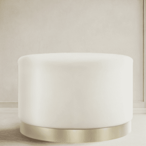 In Stock - Jaycee Cream & Gold Large Round Stool