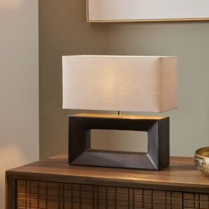 In Stock - Kimia Black Rectangular Table Lamp