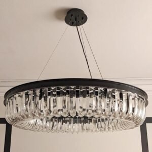 In Stock - Lenora Luxury Black Halo Pendant Chandelier