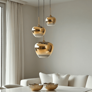 In Stock - Marmilla Gold Glass Ombre 3 Light Pendant Ceiling Light