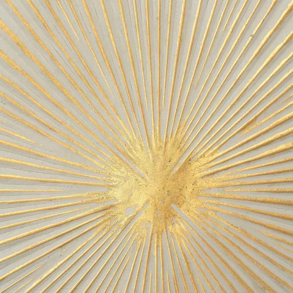 In Stock - Raye White & Gold Sunburst Style Wall Art