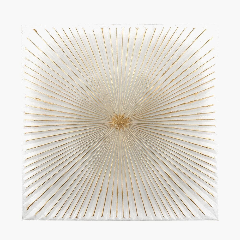 In Stock - Raye White & Gold Sunburst Style Wall Art