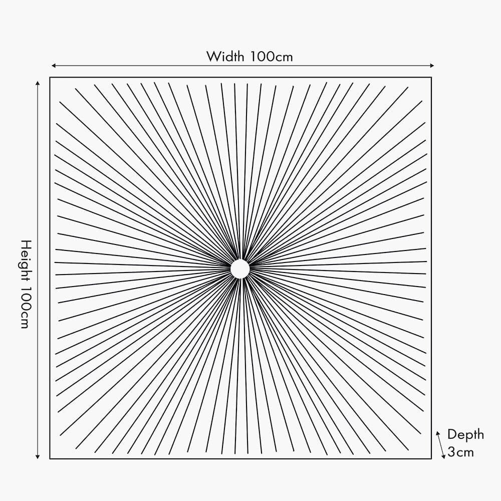 In Stock - Raye White & Gold Sunburst Style Wall Art
