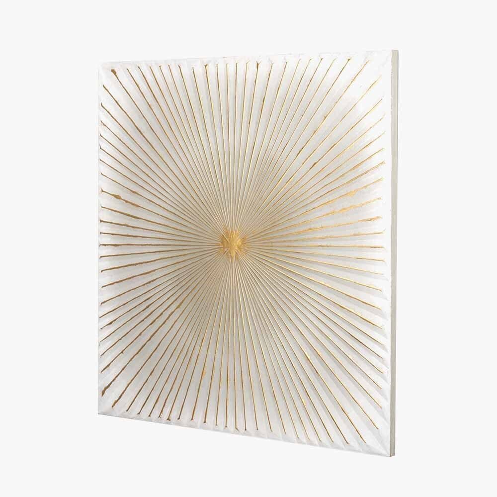 In Stock - Raye White & Gold Sunburst Style Wall Art