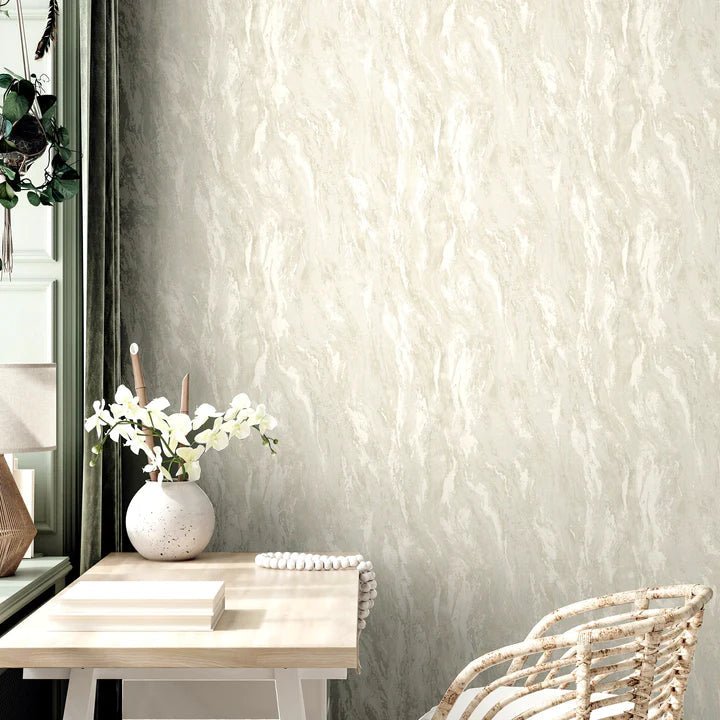 Inglot Cream Marble Patterned Textured Wallpaper