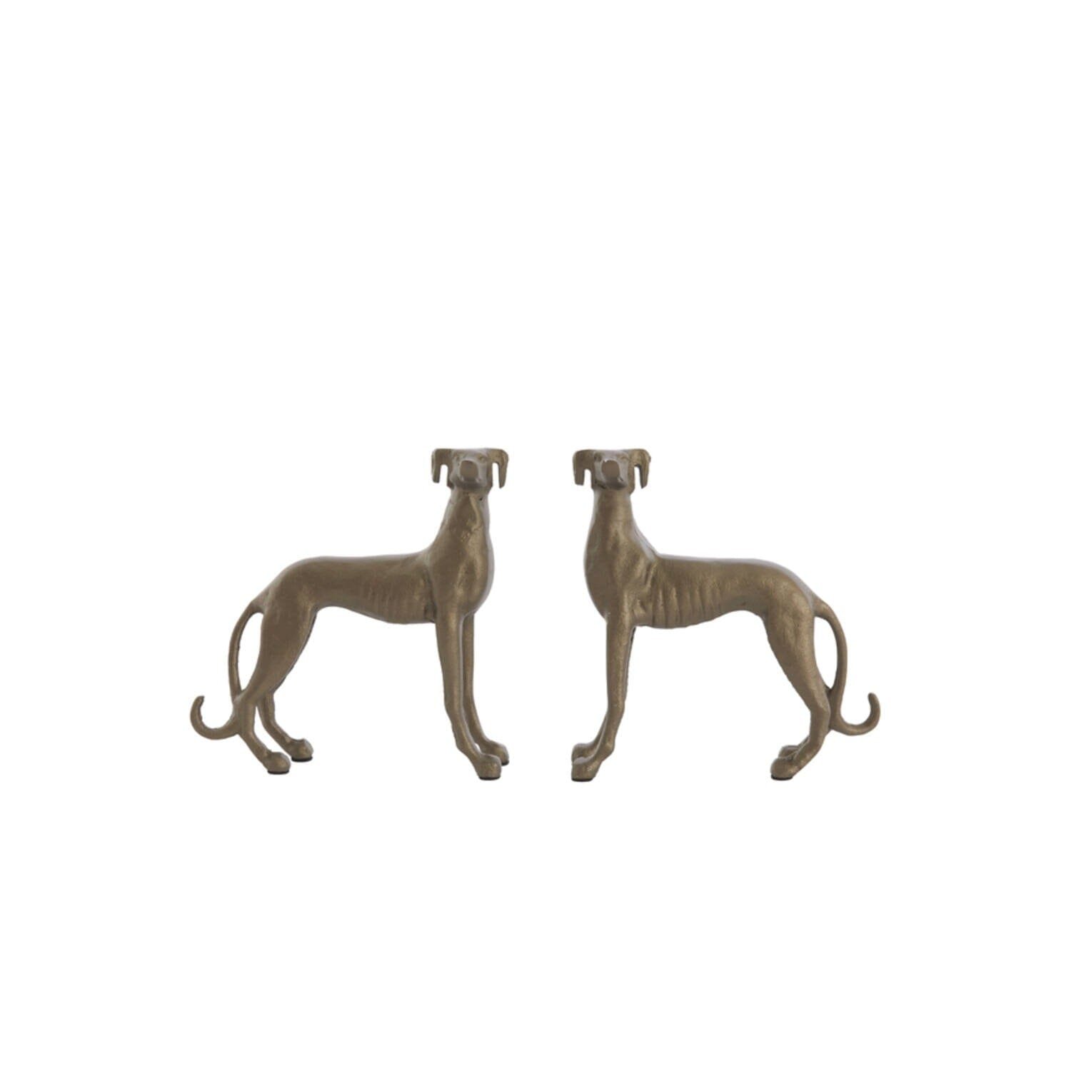Irissa Antique Brass Dog Ornaments - Set of 2