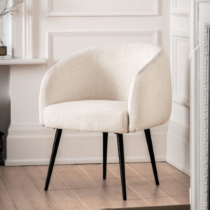 Isola Boucle Cream & Black Accent Chair