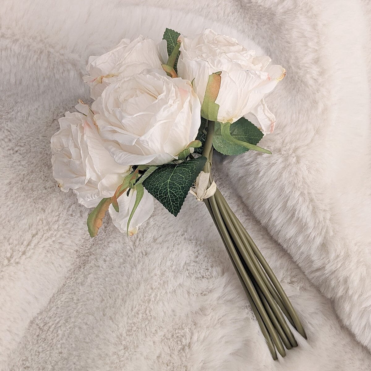 Ivory Bunch of Faux Rose Florals