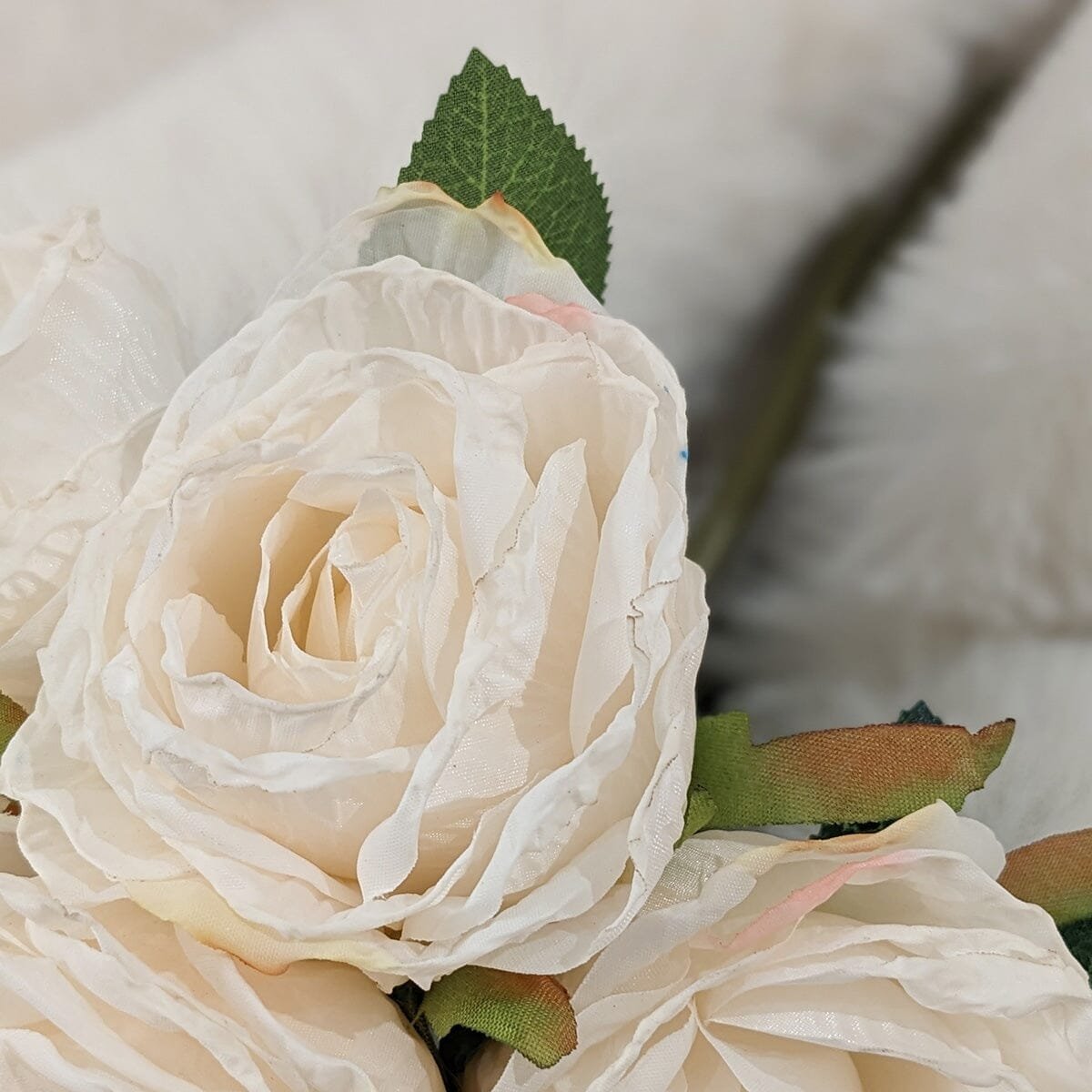 Ivory Bunch of Faux Rose Florals