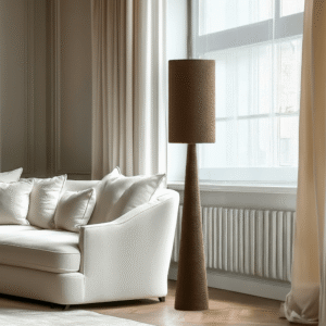 Joby Brown Boucle Floor Lamp