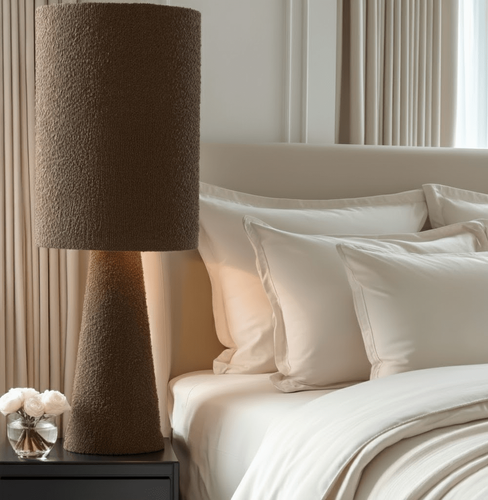 Joby Brown Boucle Table Lamp
