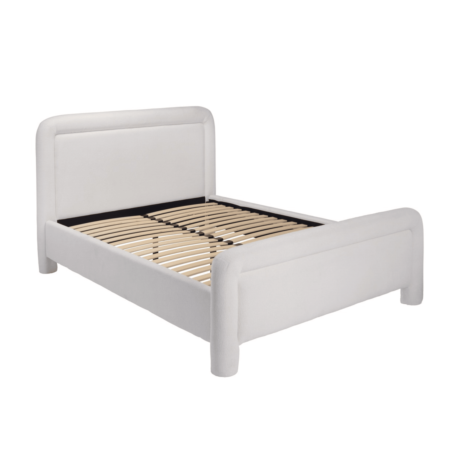 Joel White Velvet Rounded Bed