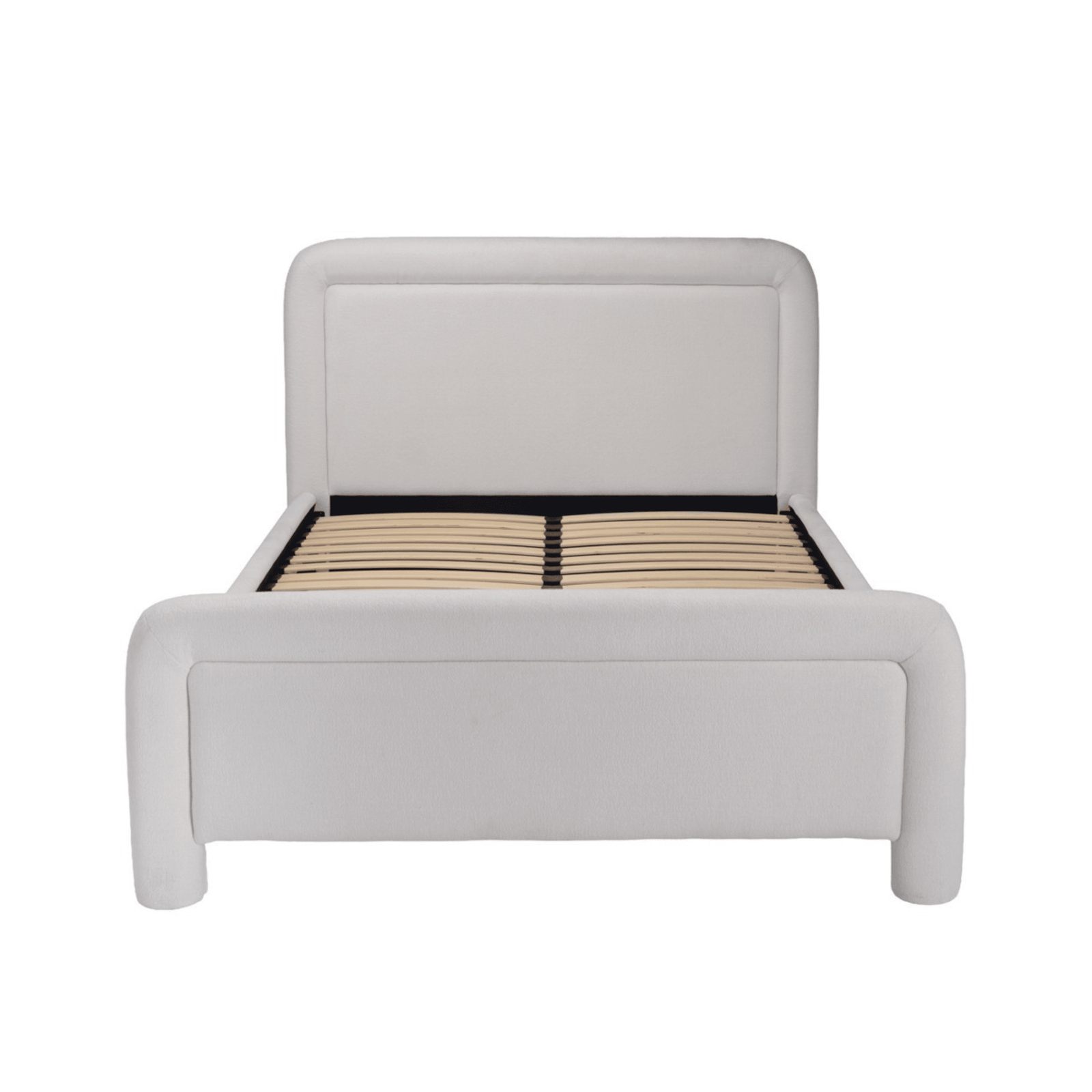 Joel White Velvet Rounded Bed