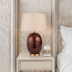 Jomelle Tortoiseshell Tall Glass Table Lamp