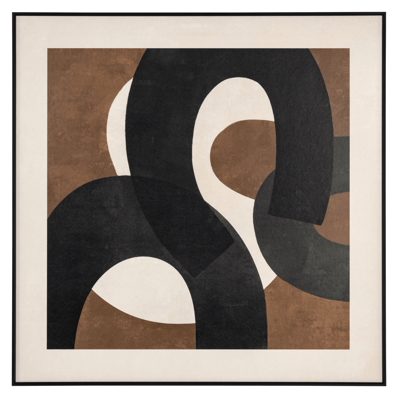 Joselia Abstract Brown, Black & Cream Wall Art - I