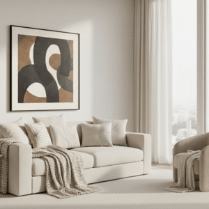 Joselia Abstract Brown, Black & Cream Wall Art - I