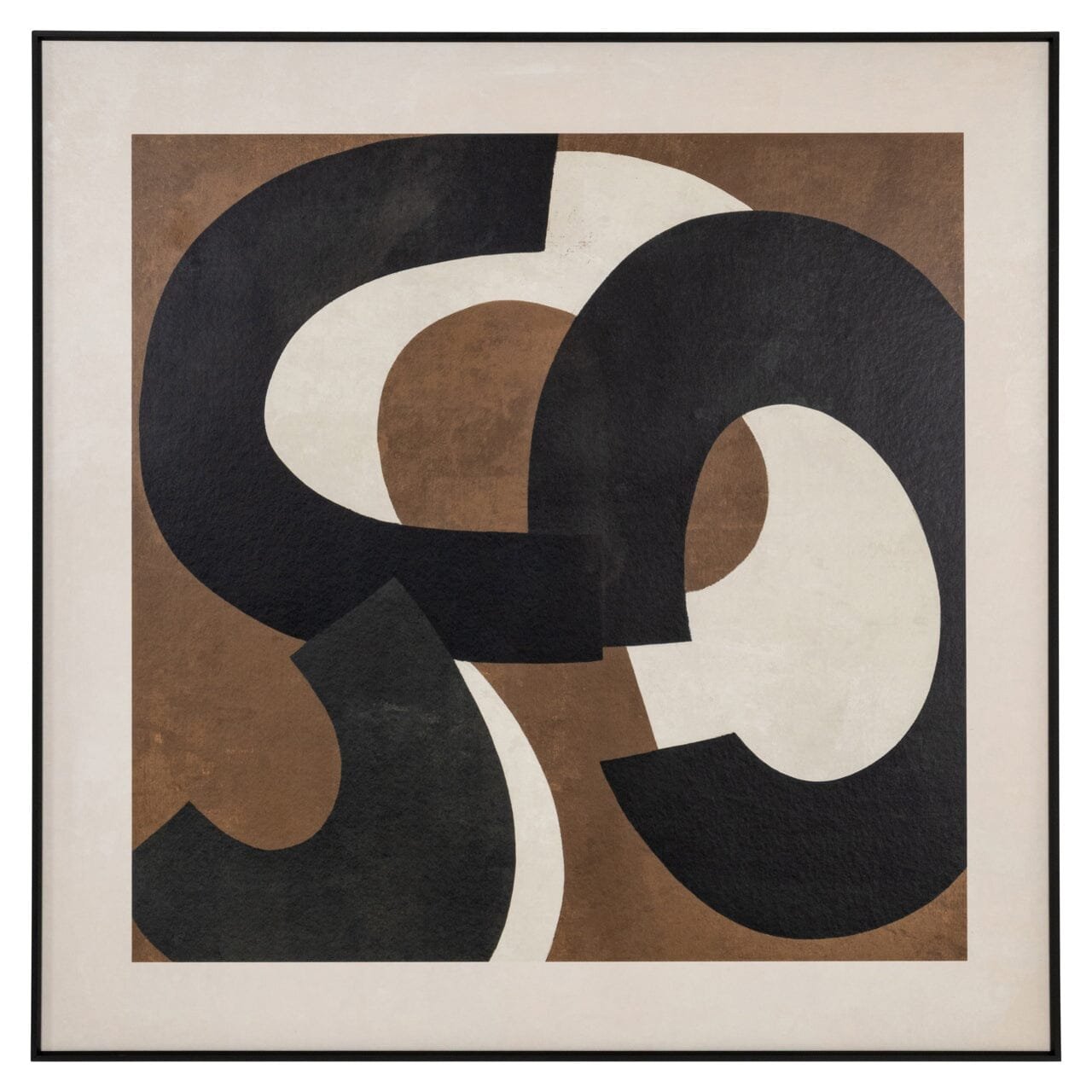 Joselia Abstract Brown, Black & Cream Wall Art - II