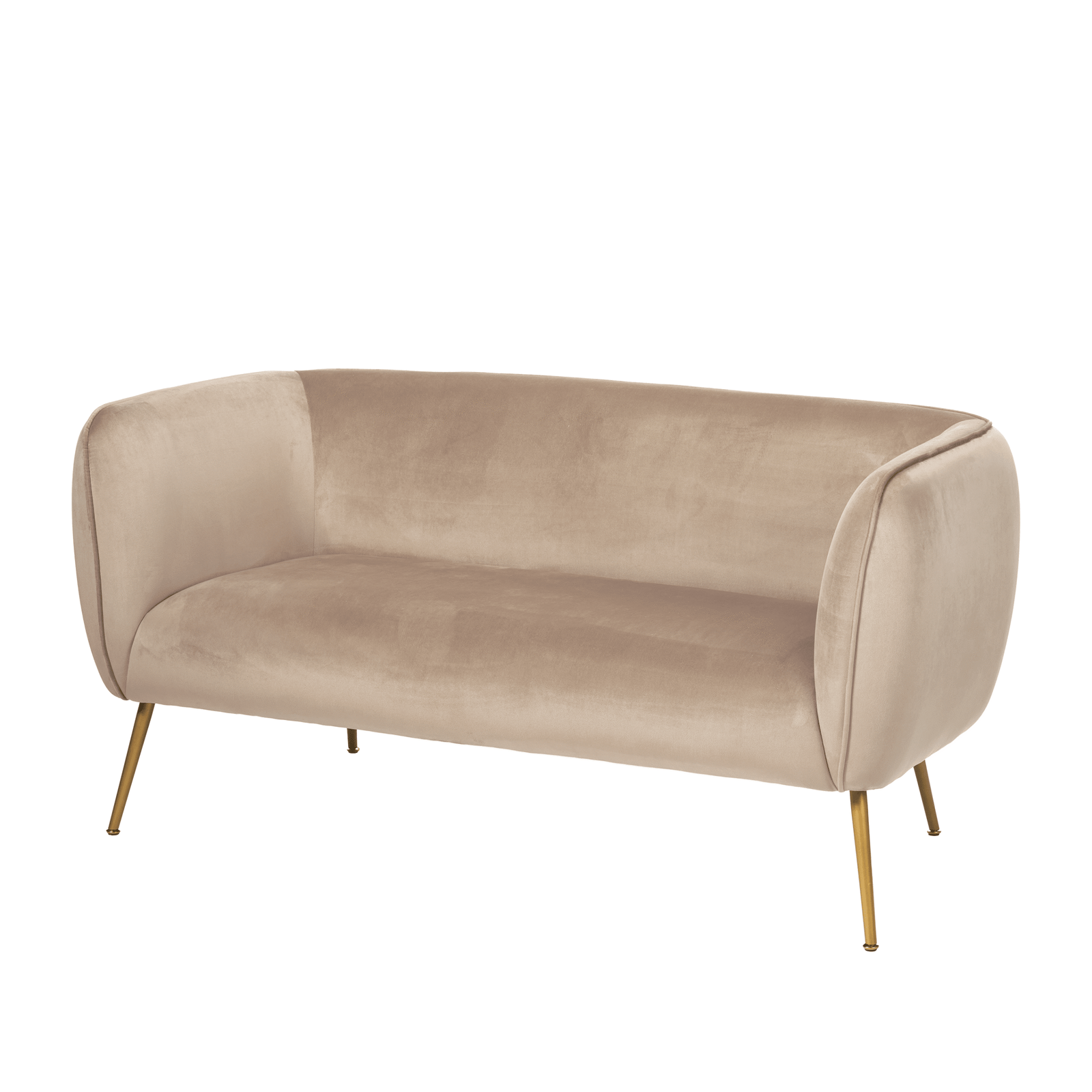 Juliana Beige Velvet 2 Seater Sofa