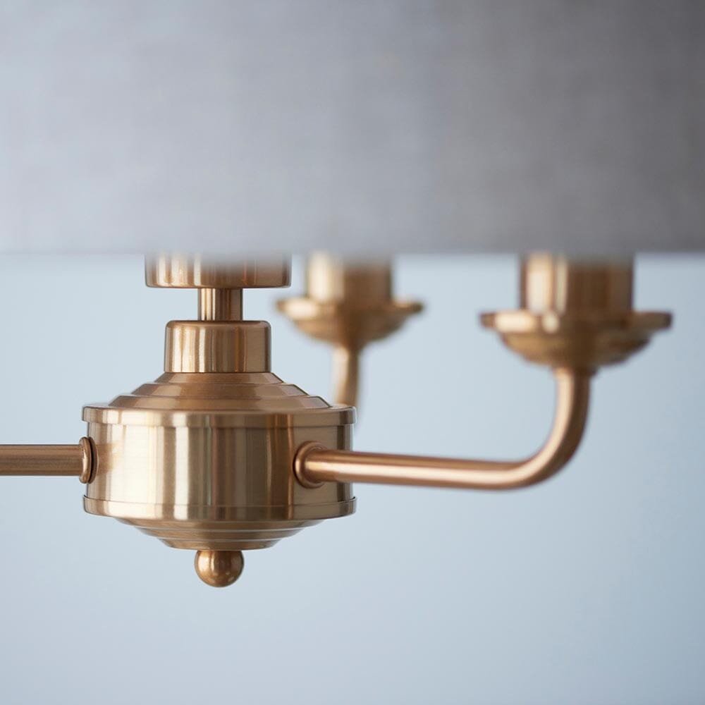 Juniper 3 Light Brass Pendant Ceiling Light with Neutral Shade