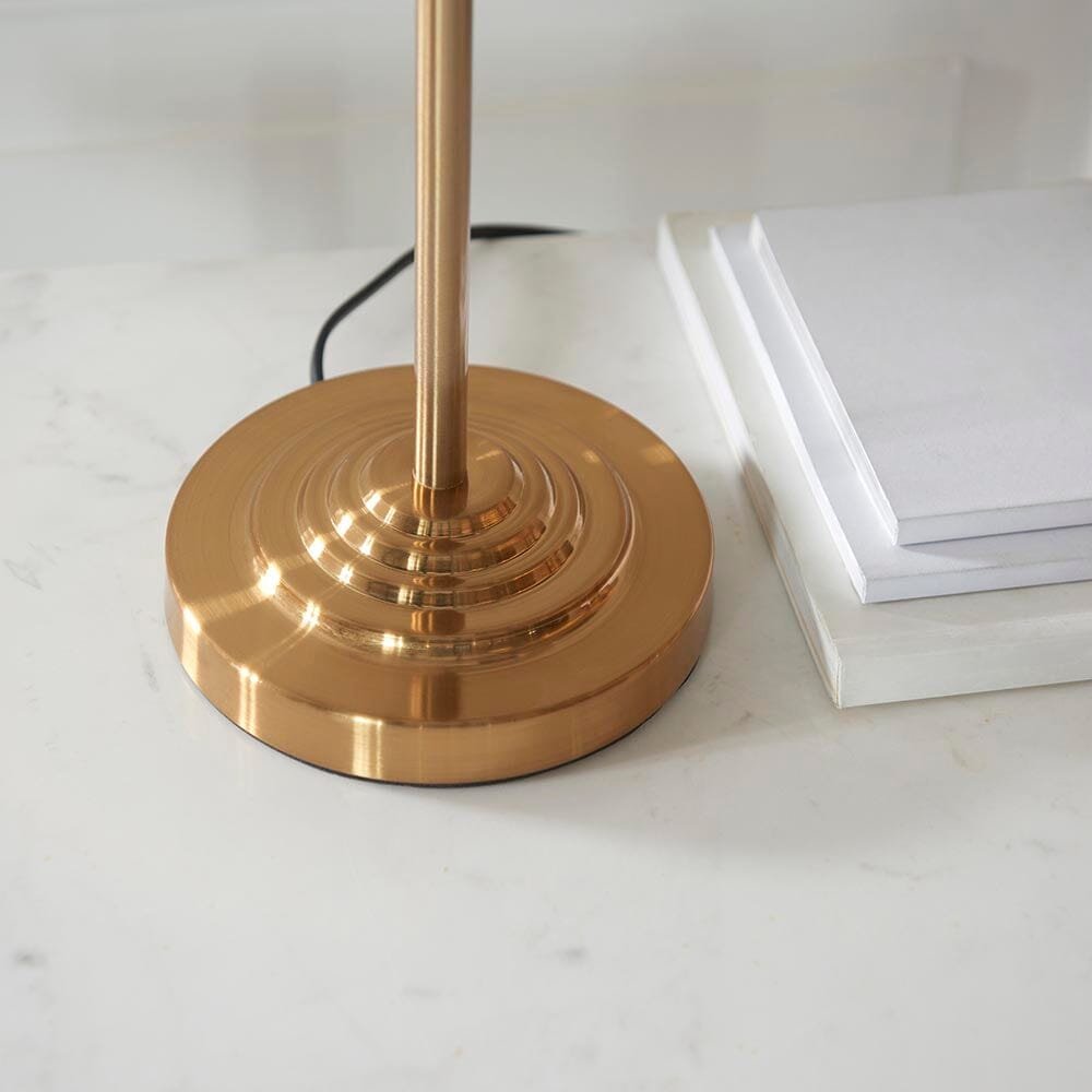 Juniper 3 Light Brass Table Lamp with Neutral Shade