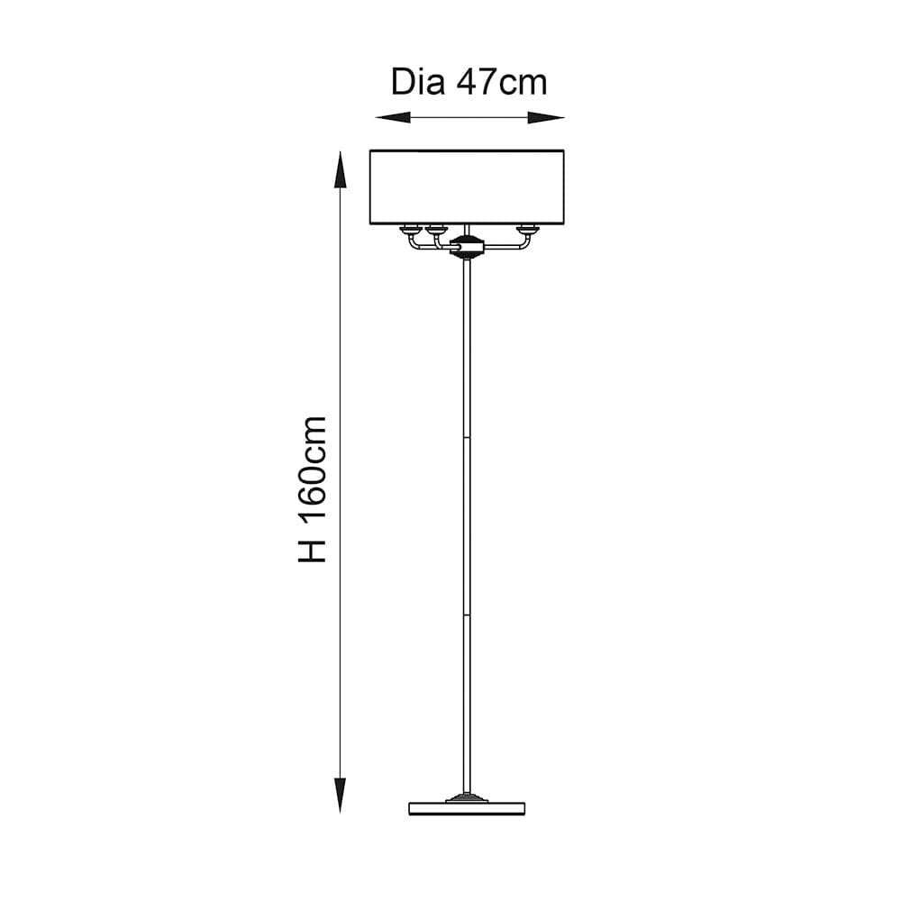 Juniper 3 Light Chrome Floor Lamp with Neutral Shade