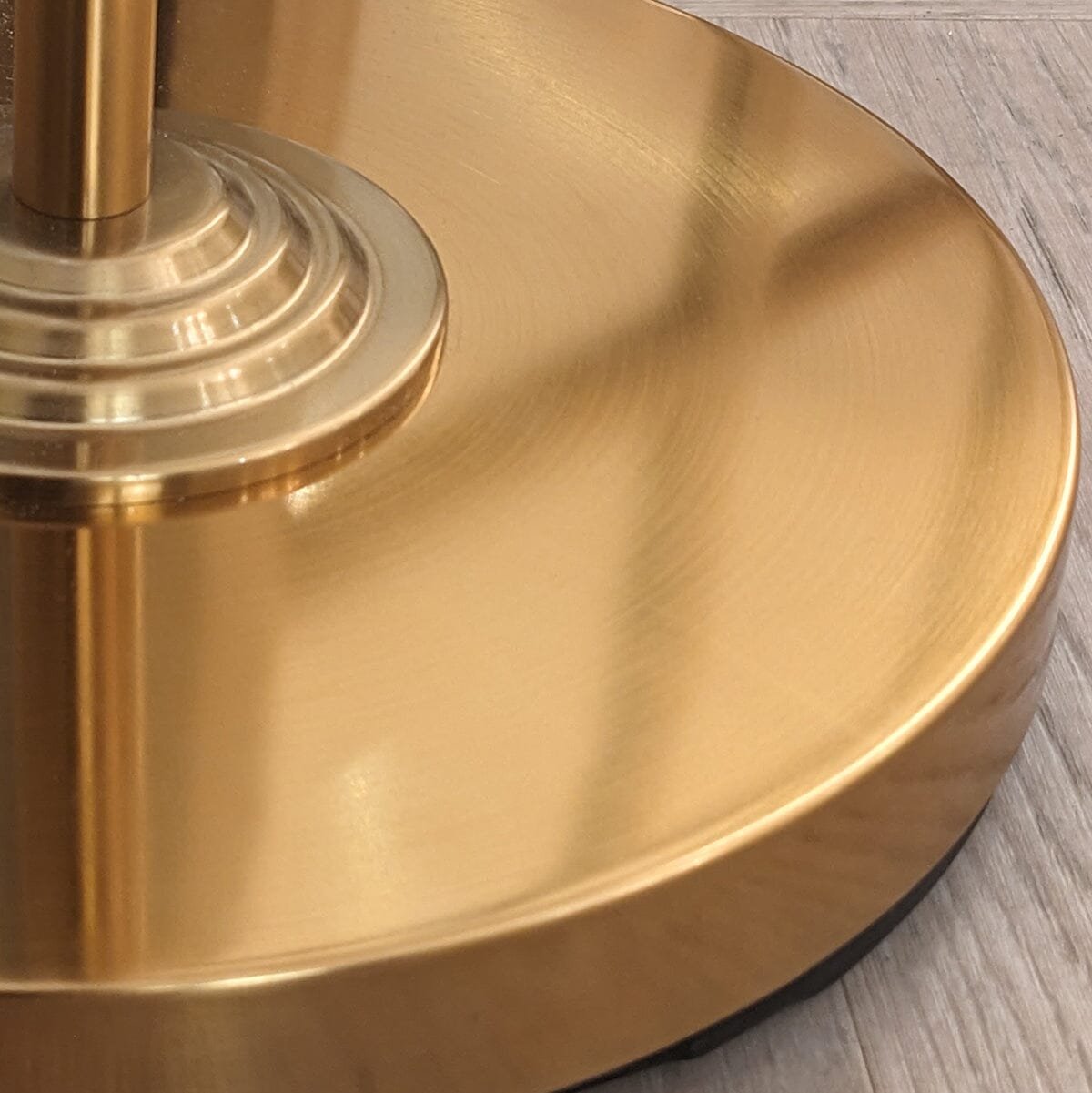 Juniper Brass Floor Lamp with Neutral Shade