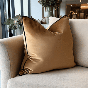 Juniper Caramel & Chocolate Velvet Cushion - 45 x 45cm