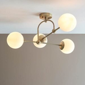 Juniper Semi Flush Antique Brass Ceiling Light