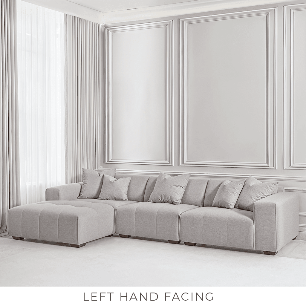 Kace Cloud Grey Boucle Tufted Sofa Range