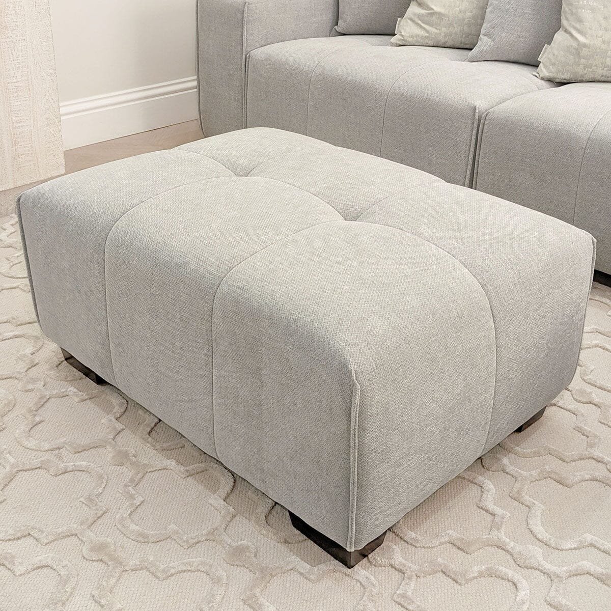 Kace Cloud Grey Boucle Tufted Sofa Range