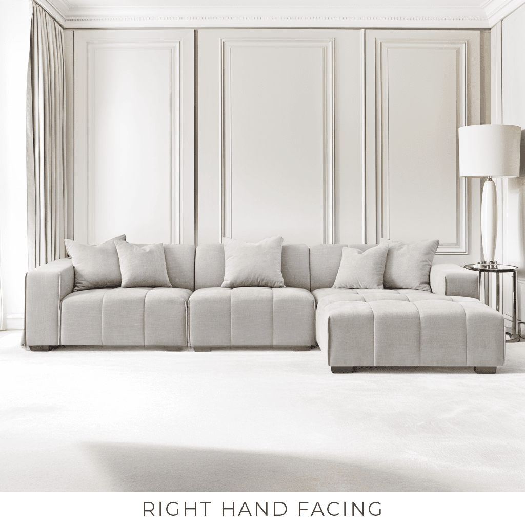 Kace Cloud Grey Boucle Tufted Sofa Range