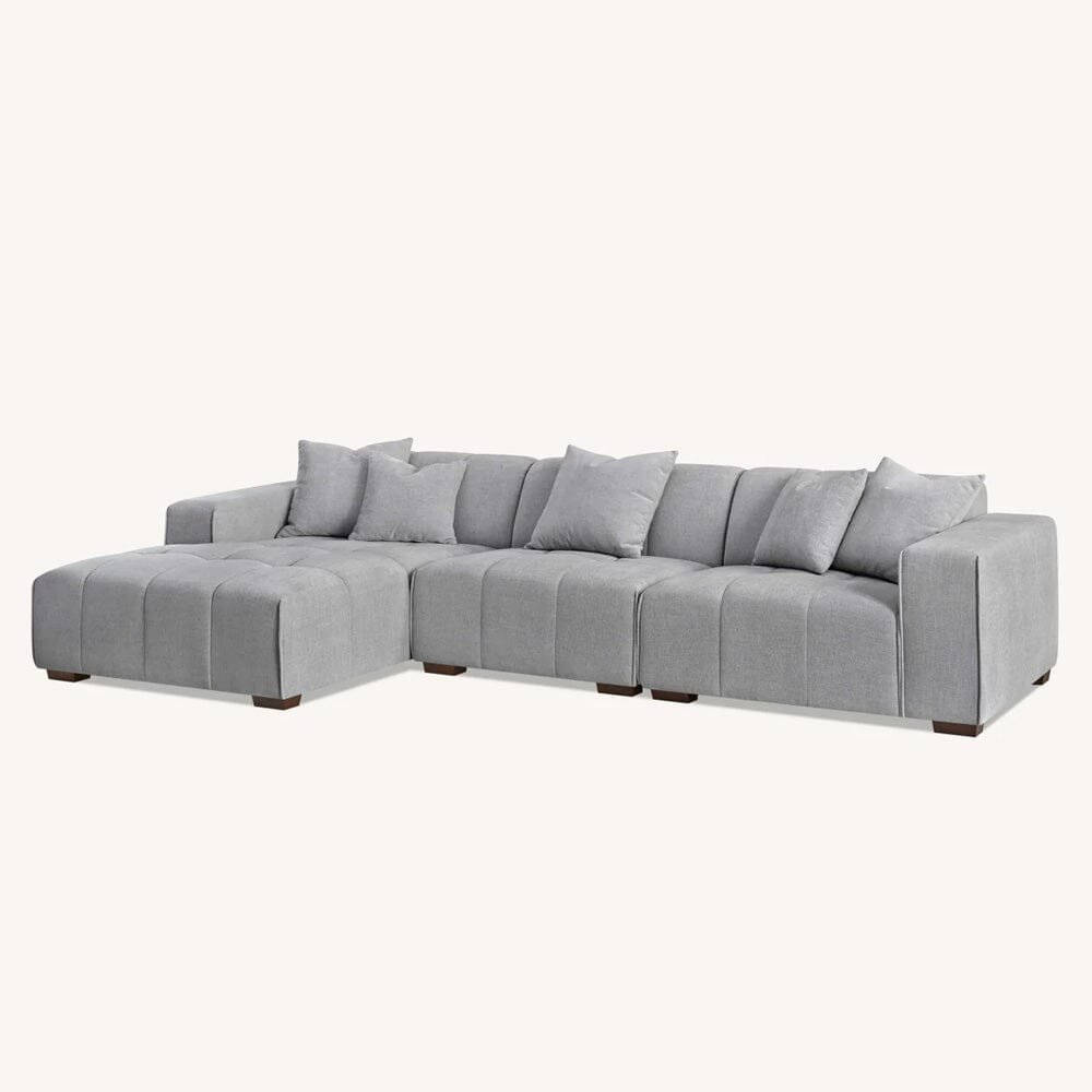 Kace Cloud Grey Boucle Tufted Sofa Range
