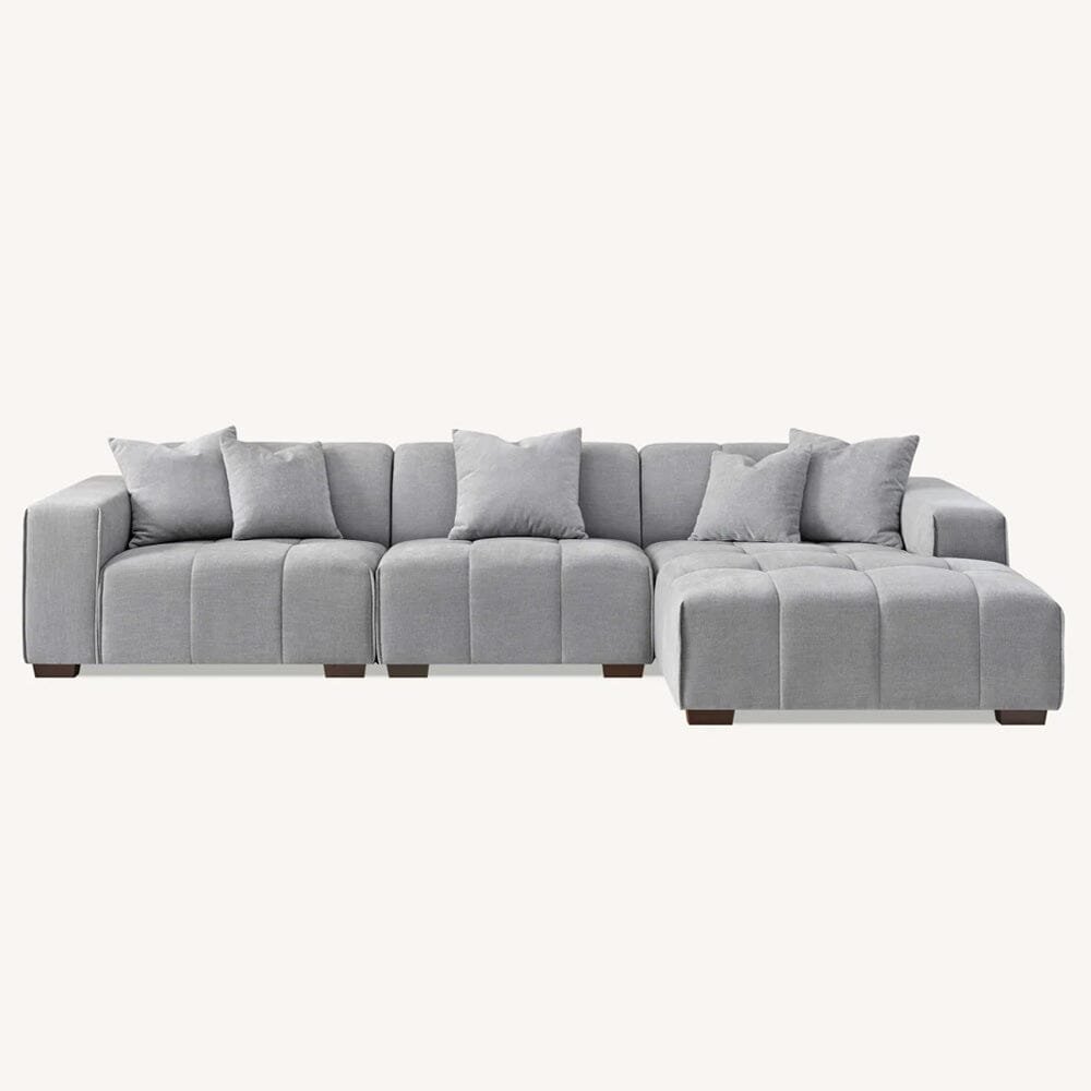 Kace Cloud Grey Boucle Tufted Sofa Range
