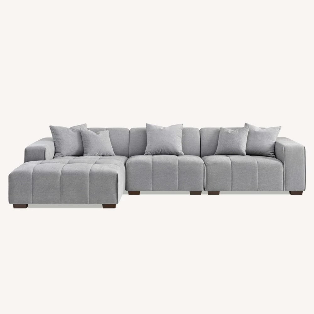 Kace Cloud Grey Boucle Tufted Sofa Range