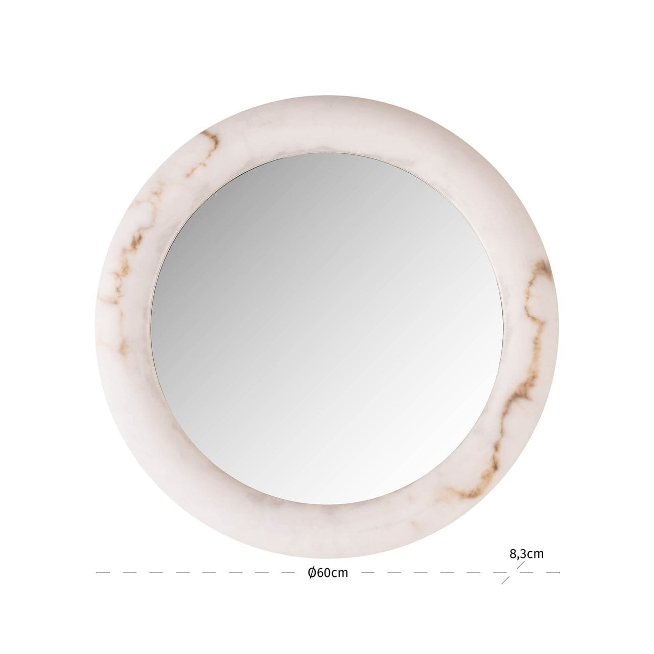Kaelani Faux Alabaster Marble LED Wall Mirror