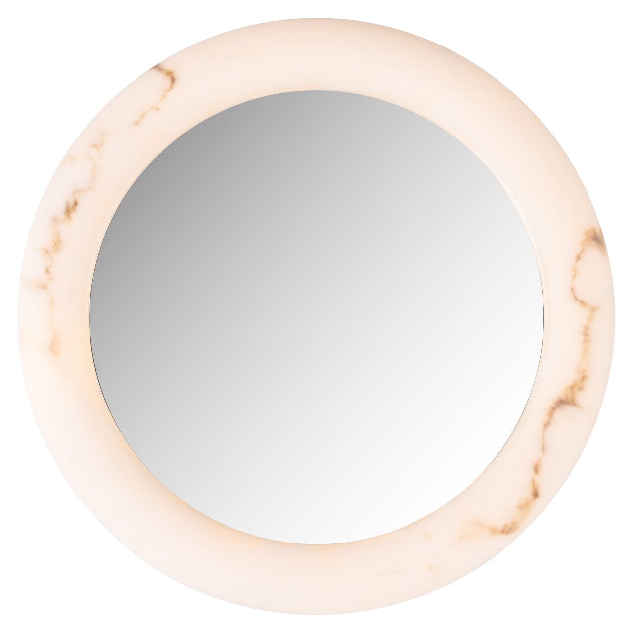 Kaelani Faux Alabaster Marble LED Wall Mirror
