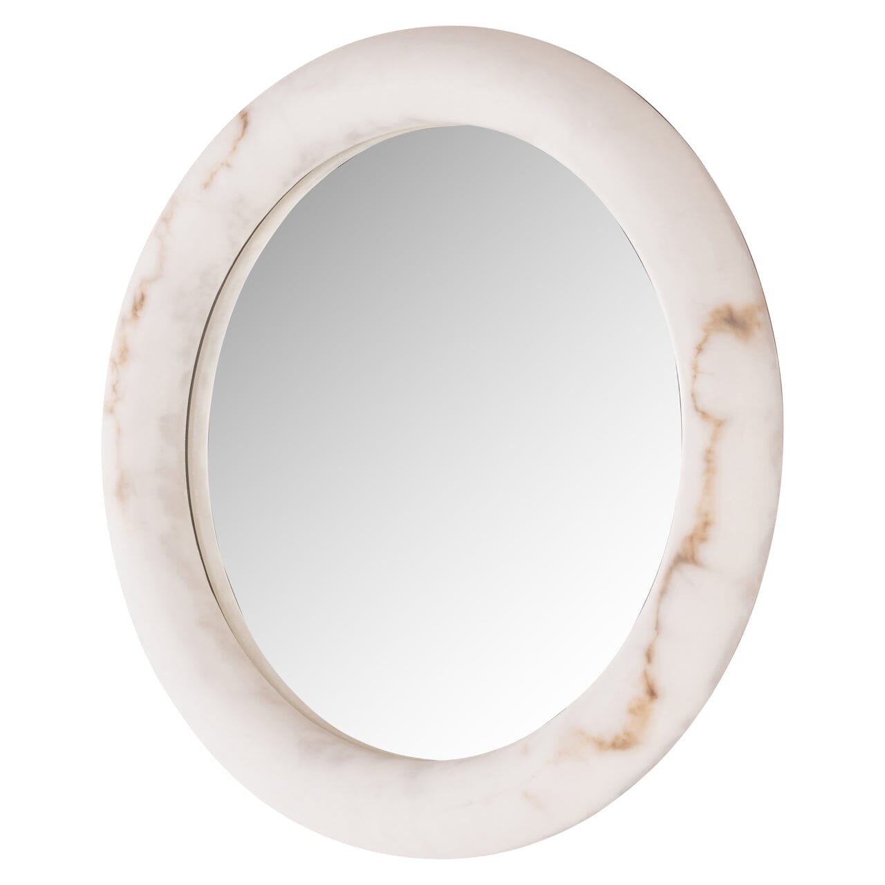 Kaelani Faux Alabaster Marble LED Wall Mirror