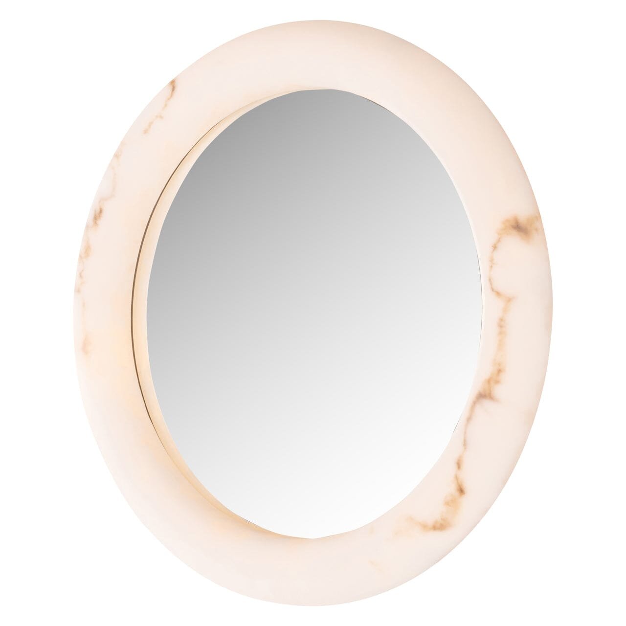 Kaelani Faux Alabaster Marble LED Wall Mirror