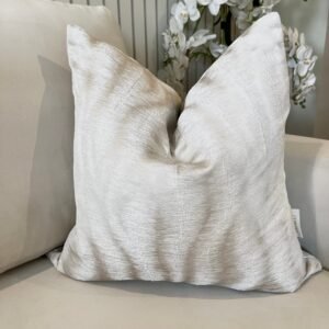 Kahlo Cream & Silver Metallic Cushion - 50x50cm