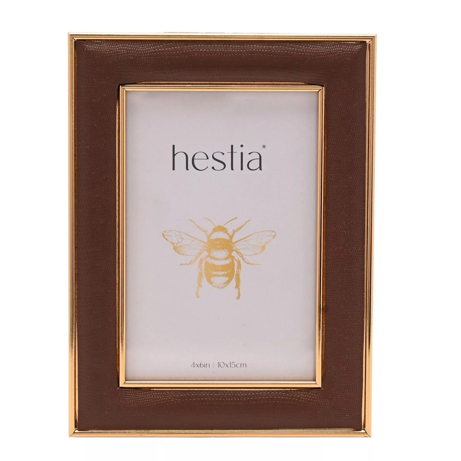 Kamako Gold & Tan Shagreen Photo Frame - 4x6"