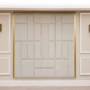Kensington Grey & Gold Premium Abstract Headboard