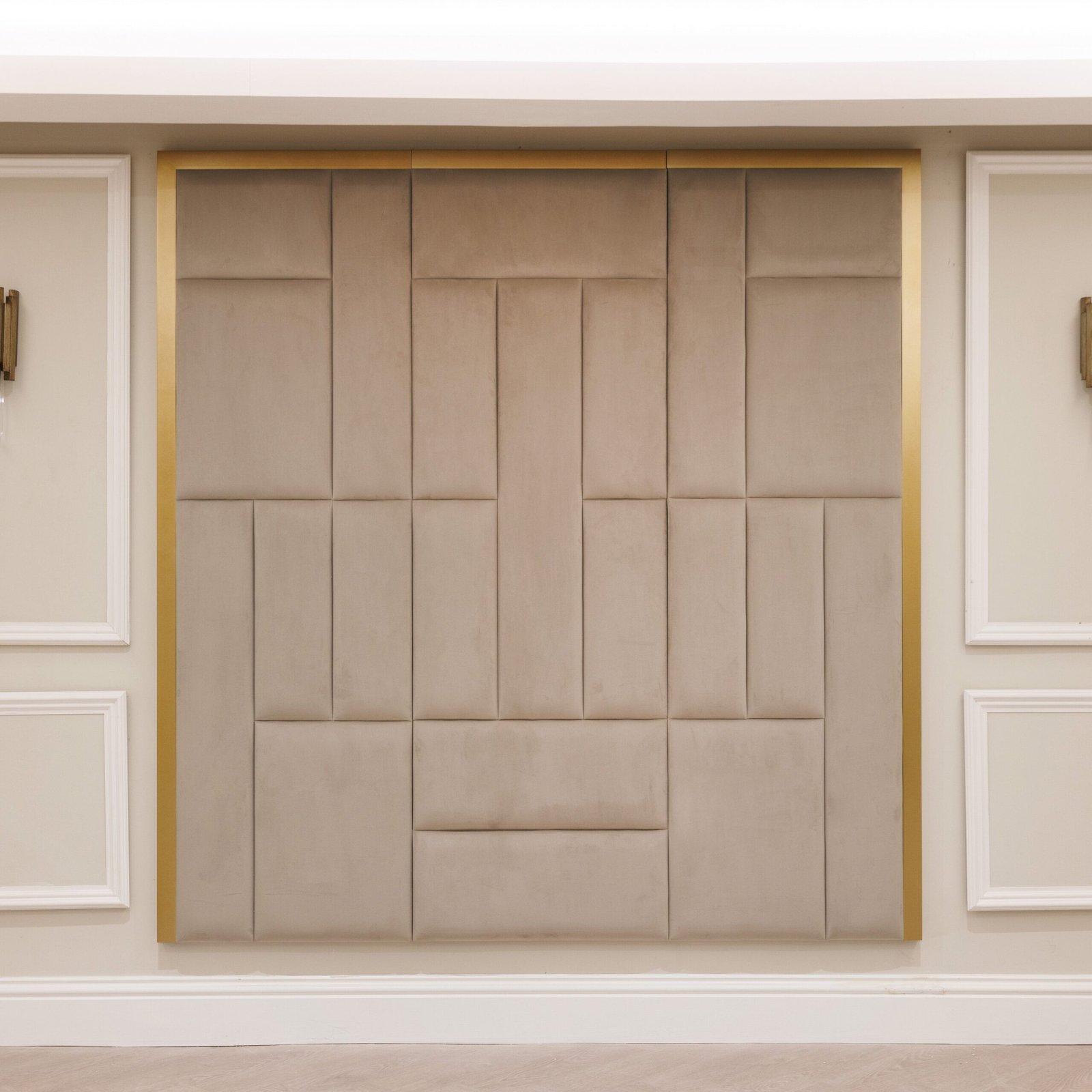 Kensington Mink & Gold Premium Abstract Headboard