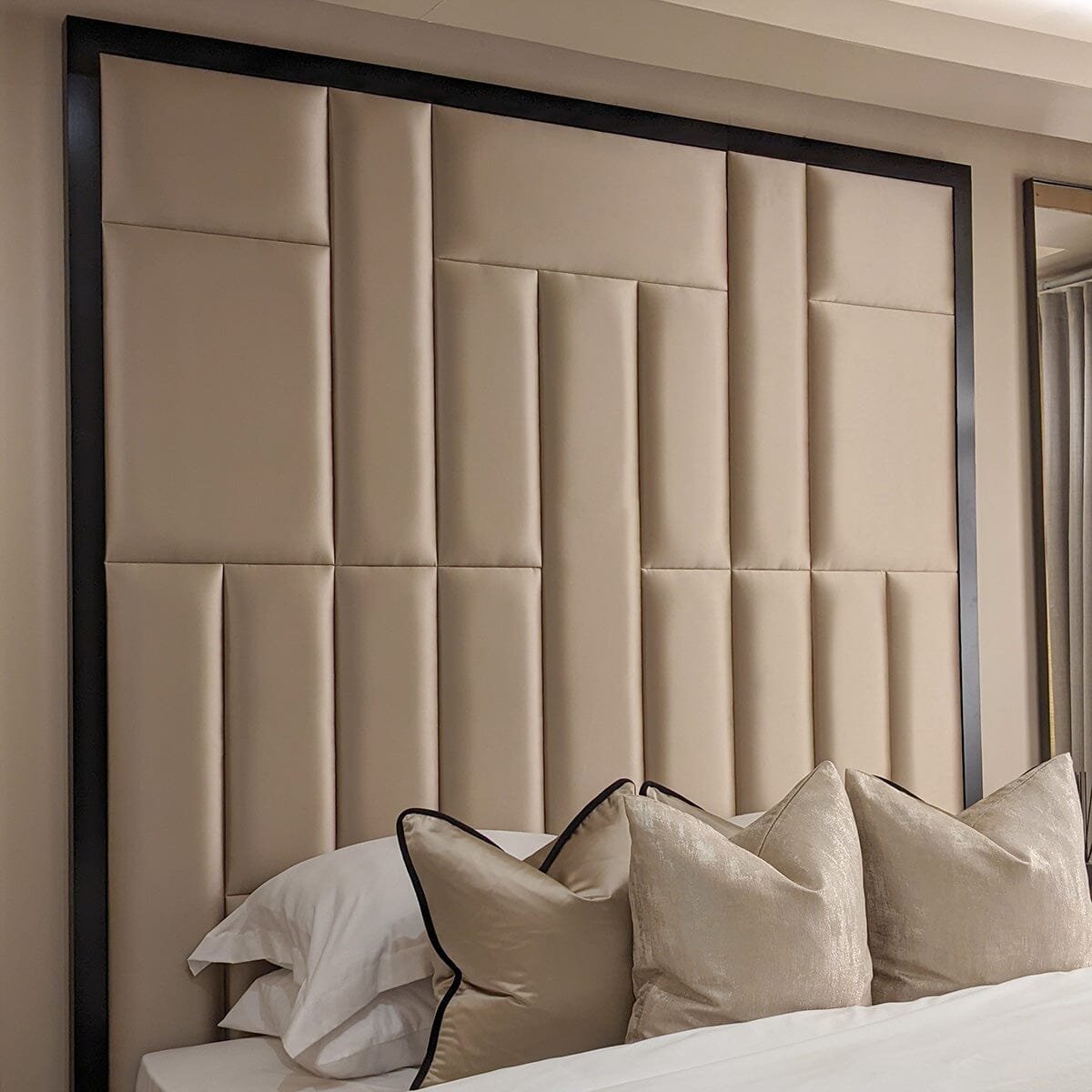 Kensington Serena Hazel Satin Premium Headboard with Black Frame
