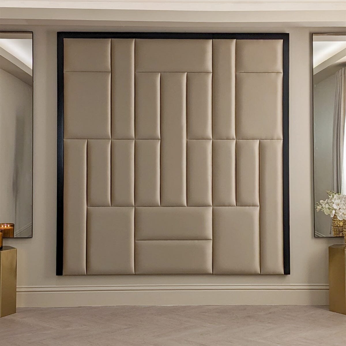 Kensington Serena Hazel Satin Premium Headboard with Black Frame