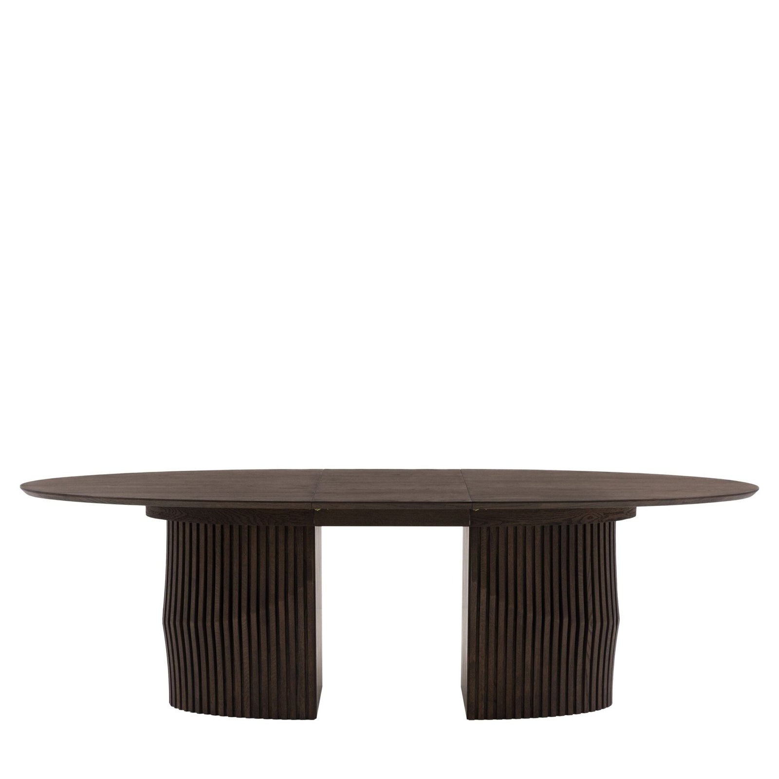 Koldrum Dark Wood Extendable Dining Table with Panelled Detail