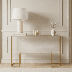 Kova Gold & Glass Console Table