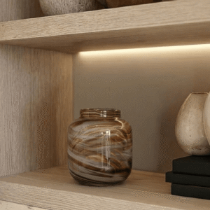 Kramer Brown Marble Glass Vase