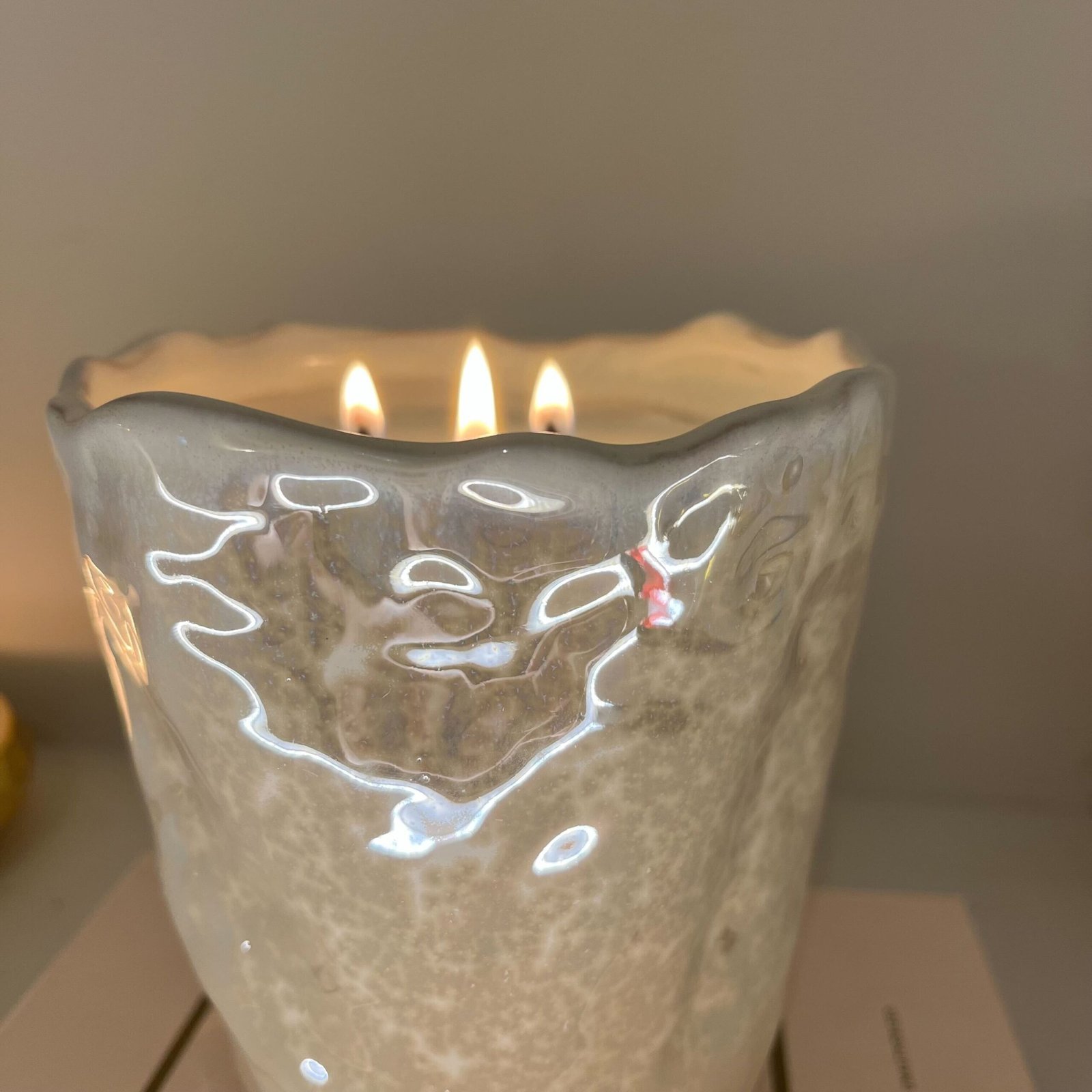 Laguna Cream Pearlescent Decorative Candle